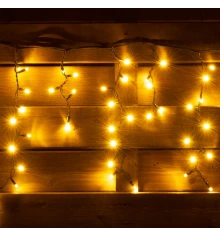 Электрогирлянда Novogod‘ko уличная Бахрома, 150 LED, IP65, бел.тепл., черный провод, 5,5м, купить в интернет магазине подарков ПраздникШоп