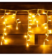Электрогирлянда Novogod‘ko уличная Бахрома, 150 LED, IP65, бел.тепл., белый провод, 5,5м, купить в интернет магазине подарков ПраздникШоп