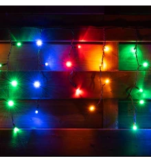Электрогирлянда Novogod‘ko уличная Бахрома, 80 LED, IP65, многоцветная, черный пров., 5,5м купить в интернет магазине подарков ПраздникШоп