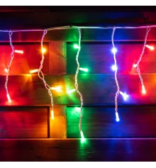 Электрогирлянда Novogod‘ko уличная Бахрома, 80 LED, IP65, многоцветная, белый провод, 5,5м купить в интернет магазине подарков ПраздникШоп