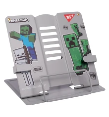 Подставка для книг Yes Minecraft металлическая серая с дополнительными фиксаторами купить в интернет магазине подарков ПраздникШоп