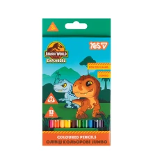 Карандаши цветные Yes Jurassic World JUMBO 12 цветов купить в интернет магазине подарков ПраздникШоп