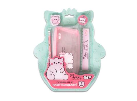 Набор канцелярии ТМ Yes Pembe the Cat and a rosy mood 5 предметов купить в интернет магазине подарков ПраздникШоп