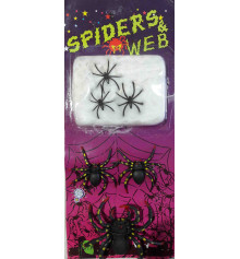 Паутина + 6 пауков купить в интернет магазине подарков ПраздникШоп