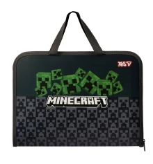 Папка-портфель Yes Minecraft Creepers FC на молнии с тканевыми ручками купить в интернет магазине подарков ПраздникШоп