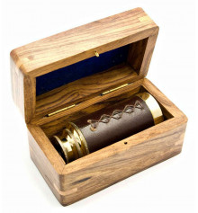 Подзорная труба в деревянном футляре (16 см) купить в интернет магазине подарков ПраздникШоп