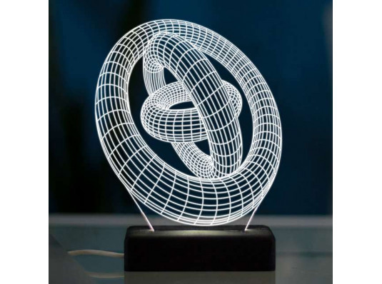 3D светильник "Кольца" купить в интернет магазине подарков ПраздникШоп