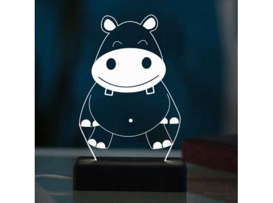 3D светильник "Бегемот" купить в интернет магазине подарков ПраздникШоп