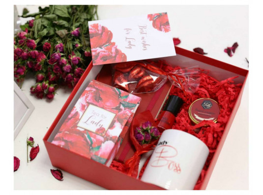 Подарунковий набір "Lady in red" купить в интернет магазине подарков ПраздникШоп