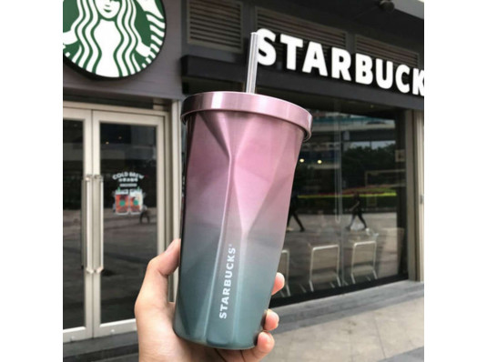 Стакан с крышкой и трубочкой "Starbucks", 4 цвета купить в интернет магазине подарков ПраздникШоп