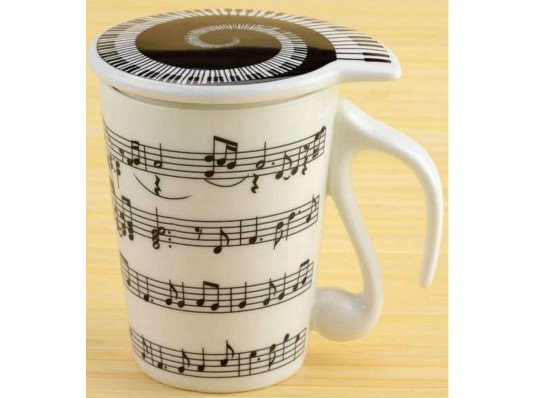 Чашка "music" с крышкой купить в интернет магазине подарков ПраздникШоп