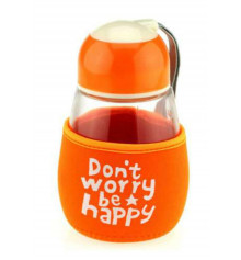 Бутылка с чехлом "Don't worry,be happy" купить в интернет магазине подарков ПраздникШоп