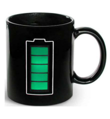 Чашка - хамелеон "Батарейка", черная купить в интернет магазине подарков ПраздникШоп