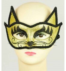 Венецианская маска "Кошка" (золото) купить в интернет магазине подарков ПраздникШоп