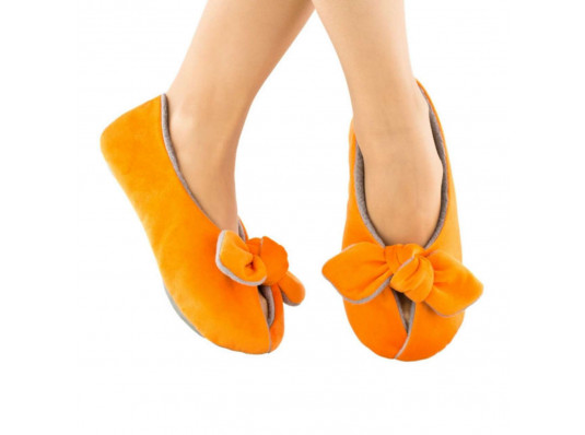 Домашние тапочки с завязками, оранжевые с серым купить в интернет магазине подарков ПраздникШоп