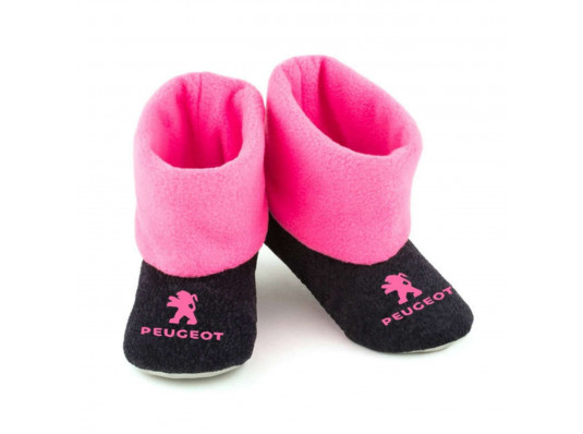 Тапочки "Peugeot",  черные с розовым манжетом купить в интернет магазине подарков ПраздникШоп