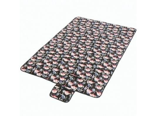 Водонепроницаемый коврик для пикника "Фламинго", черный купить в интернет магазине подарков ПраздникШоп
