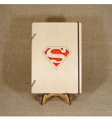 Блокнот с деревянной обложкой "Superman", А5 купить в интернет магазине подарков ПраздникШоп