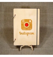 Блокнот с деревянной обложкой "instagram" купить в интернет магазине подарков ПраздникШоп
