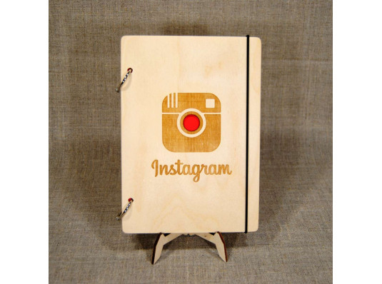 Блокнот з дерев'яною обкладинкою "instagram" купить в интернет магазине подарков ПраздникШоп