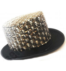 Шляпа "Цилиндр с черепами" (кожа+фетр) купить в интернет магазине подарков ПраздникШоп