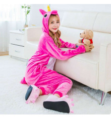 Пижама-кигуруми "Единорог малиновый" (Размер L) купить в интернет магазине подарков ПраздникШоп