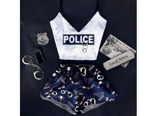 Шовкова піжама "Police" купить в интернет магазине подарков ПраздникШоп
