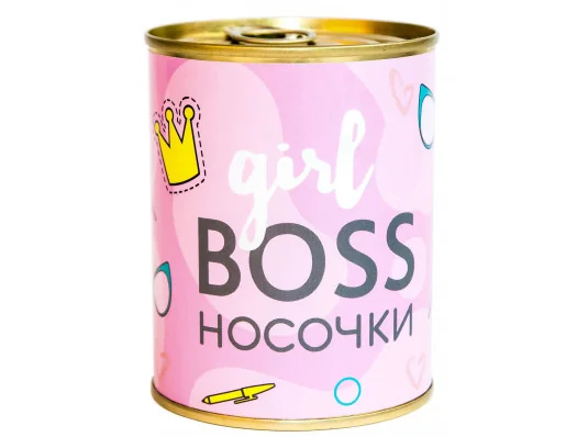 Консерва-носок «Girl boss» купить в интернет магазине подарков ПраздникШоп