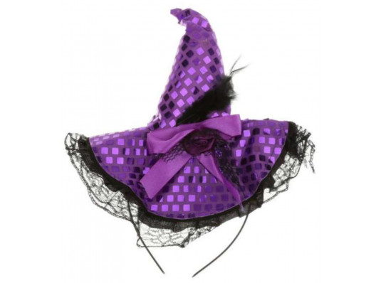 Шляпка Ведьмы на обруче (фиолетовая) купить в интернет магазине подарков ПраздникШоп