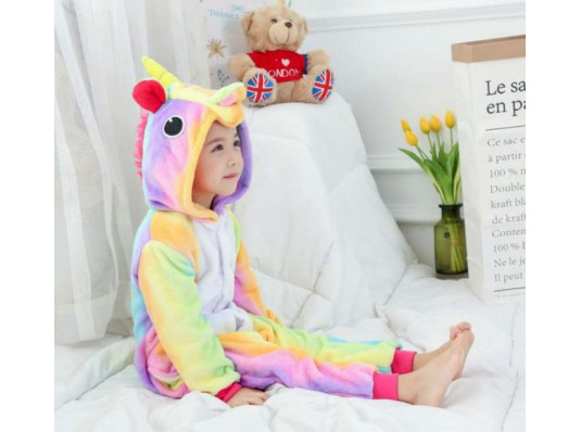 Детская пижама-кигуруми ""Единорог радужный", 130 см купить в интернет магазине подарков ПраздникШоп