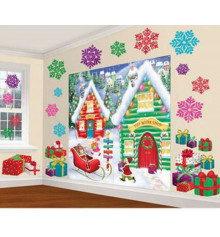 Декорация настенная "Дом Санта Клауса" 32 элемента купить в интернет магазине подарков ПраздникШоп