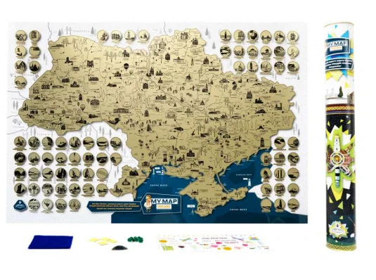 Сверхподробная скретчкартах України MyNativeMap купить в интернет магазине подарков ПраздникШоп