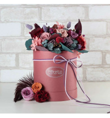 Букет из стабилизированных цветов "Разрисованная вуаль", 20х25 см. купить в интернет магазине подарков ПраздникШоп