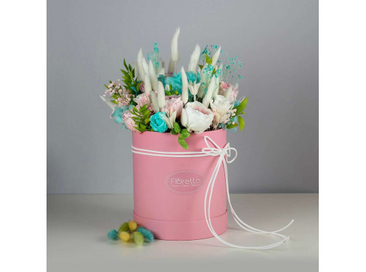 Букет из стабилизированных цветов "Нежность", 20х25 см. купить в интернет магазине подарков ПраздникШоп