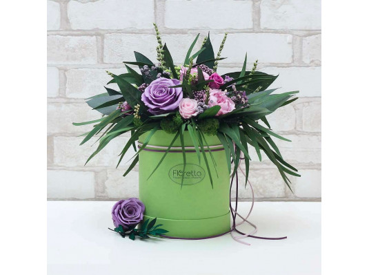 Букет з стабілізованих квітів "Лавандові мрії", 20х25 см. купить в интернет магазине подарков ПраздникШоп