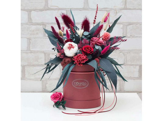 Букет з стабілізованих квітів "Королівська розкіш", 30х35 см. купить в интернет магазине подарков ПраздникШоп