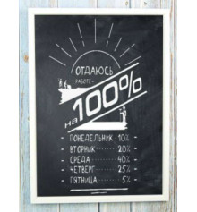 Мотивирующий постер "Всегда отдаюсь работе на 100%" купить в интернет магазине подарков ПраздникШоп