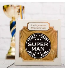 Шоколадна медаль "Super man" купить в интернет магазине подарков ПраздникШоп