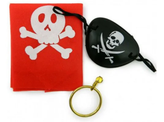  Набор Пирата (бондана, серьга, повязка на глаз) купить в интернет магазине подарков ПраздникШоп