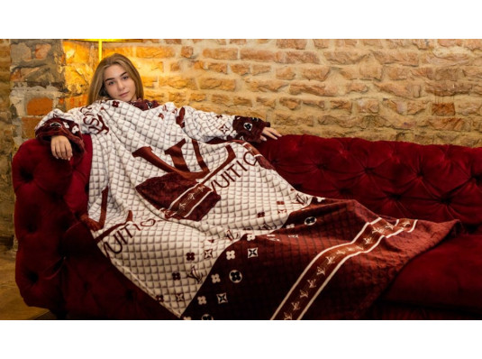 Плед з рукавами з мікрофібри "Louis Vuitton" купить в интернет магазине подарков ПраздникШоп