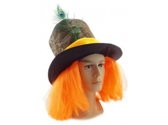 Шляпа "Безумный Шляпник" с париком купить в интернет магазине подарков ПраздникШоп