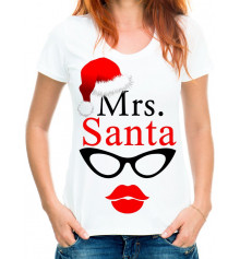Футболка з принтом жіноча "Mrs.Santa" купить в интернет магазине подарков ПраздникШоп