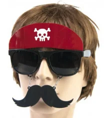Окуляри з вусами "Пірат в бандані" купить в интернет магазине подарков ПраздникШоп