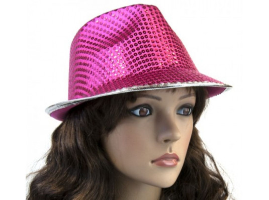 Шляпа "Твист" с паетками, розовая купить в интернет магазине подарков ПраздникШоп