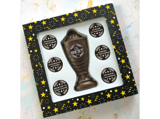 Шоколадный набор "Кубок с номинациями мужчине The Best" купить в интернет магазине подарков ПраздникШоп