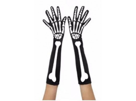 Перчатки "Скелет" длинные купить в интернет магазине подарков ПраздникШоп