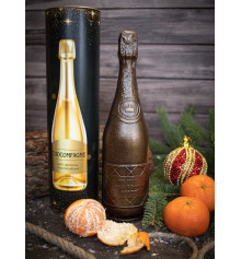 Шоколадная фигура с маршмеллоу "Бутылка шампанского" купить в интернет магазине подарков ПраздникШоп