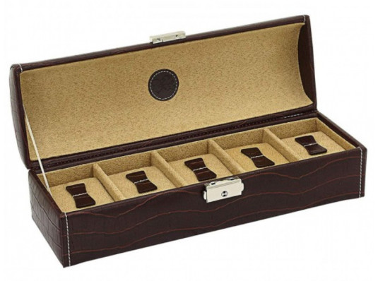 Скринька для зберігання годинників Friedrich Lederwaren Le Croc 5, коричнева купить в интернет магазине подарков ПраздникШоп