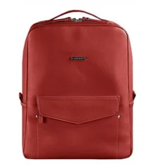 Кожаный женский рюкзак на молнии COOPER красный купить в интернет магазине подарков ПраздникШоп