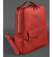 Кожаный женский рюкзак на молнии COOPER красный купить в интернет магазине подарков ПраздникШоп